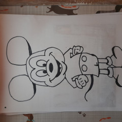 Bronze Art Mickey Mouse drawing from tutorial