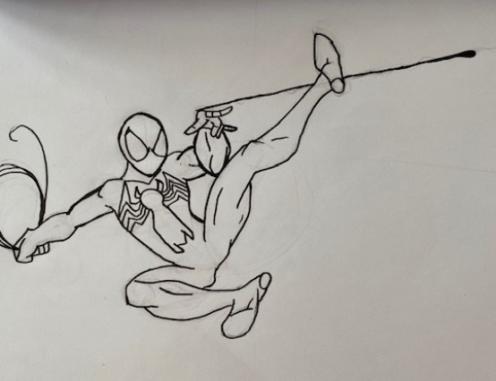 Drawing a Black Suit Spiderman for my Bronze Art Award