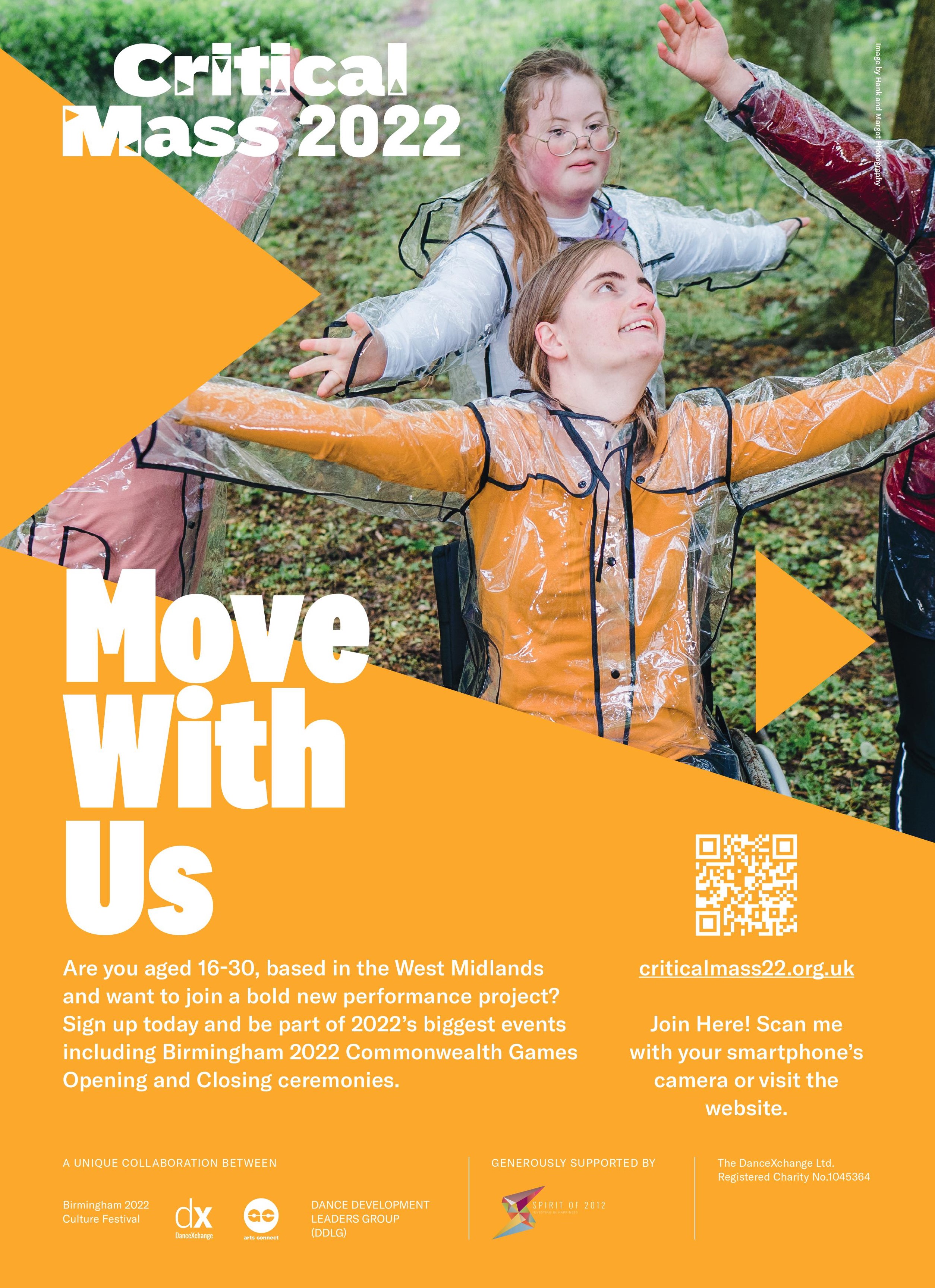 move with us poster displaying two young people with arms outstretched