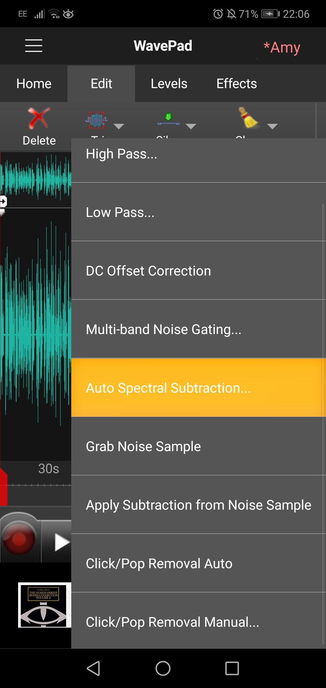 how to use wavepad free to clear up distorted voice record