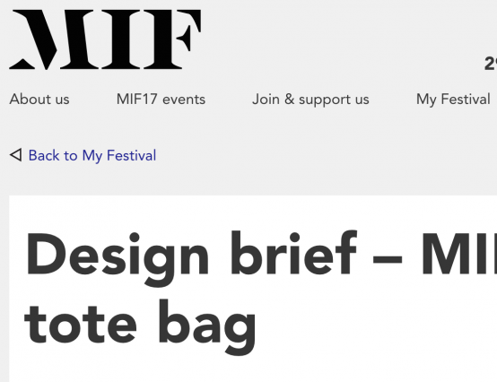 Design the Manchester International Festival's 2017 tote bag