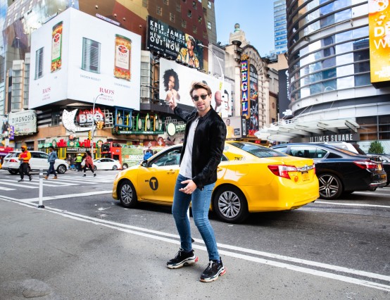 'Get Back to Love' star Kris James in Times Square!